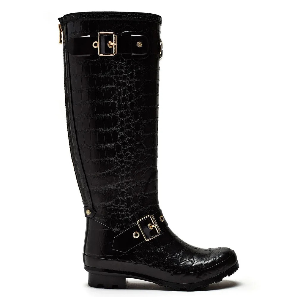 Holland Cooper Ladies Zip Chelsea Croc Wellington