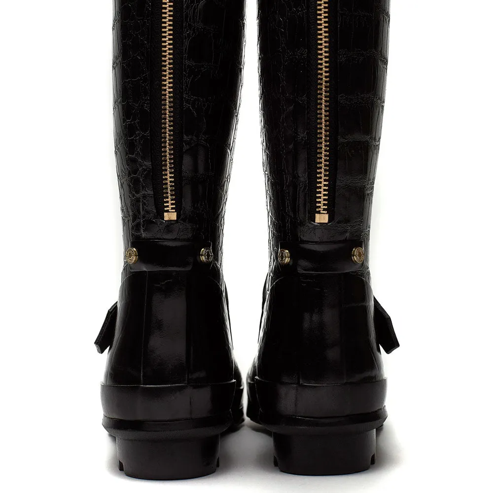 Holland Cooper Ladies Zip Chelsea Croc Wellington
