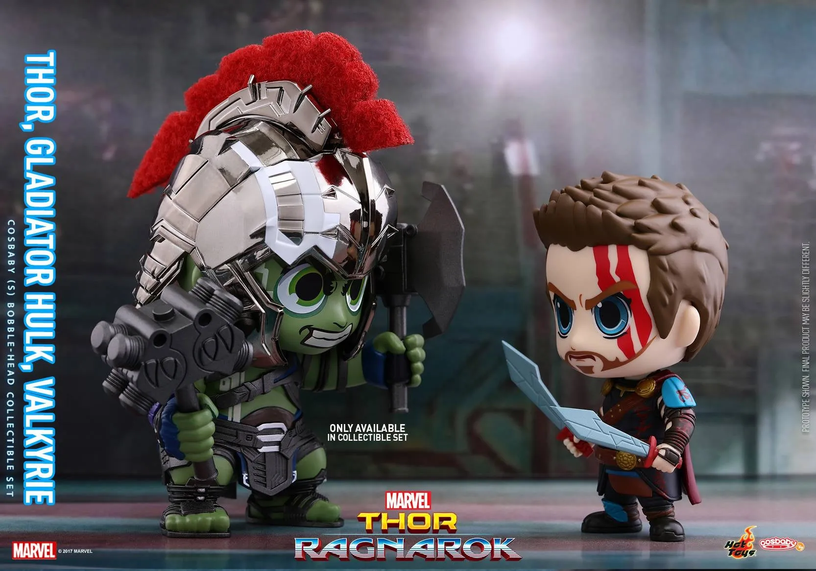 Hot Toys - COSB381 -  Thor, Gladiator Hulk, Valkyrie Cosbaby (S) Bobble-Head Collectible Set