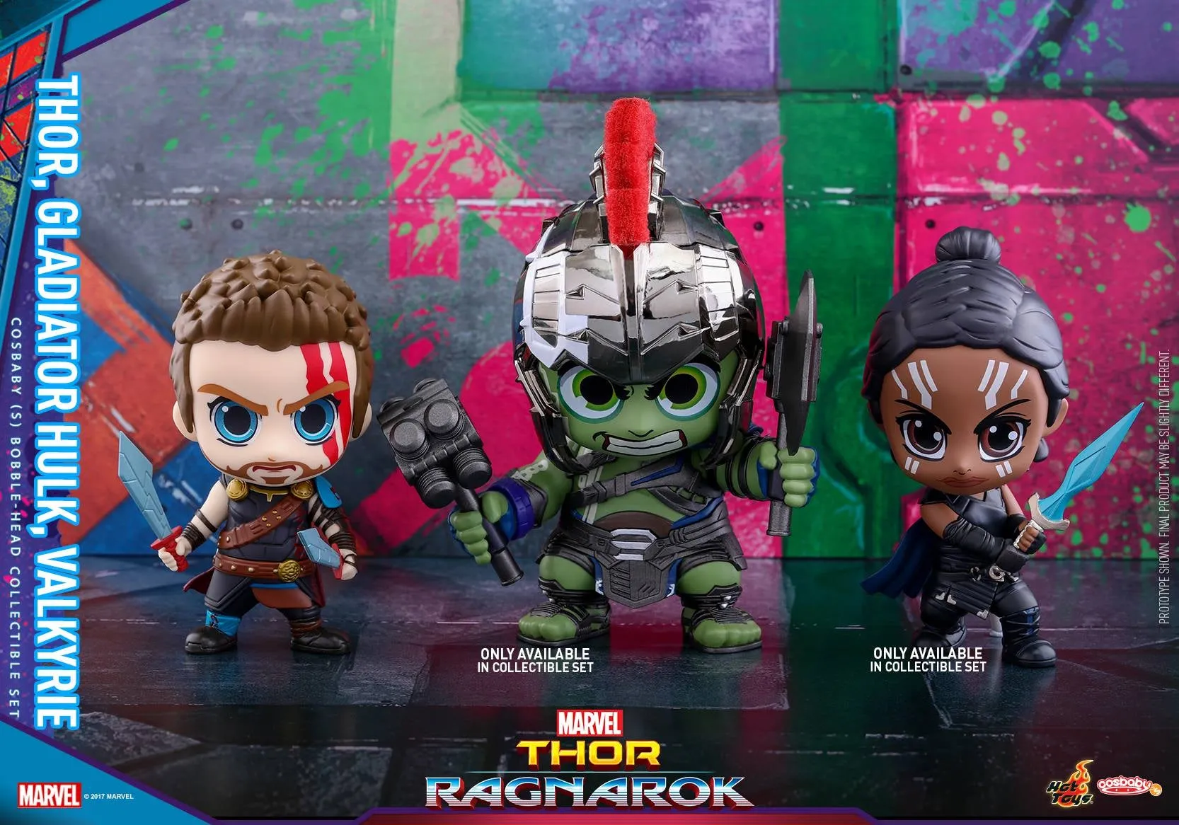 Hot Toys - COSB381 -  Thor, Gladiator Hulk, Valkyrie Cosbaby (S) Bobble-Head Collectible Set