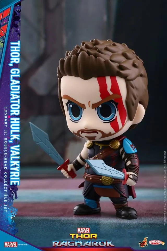 Hot Toys - COSB381 -  Thor, Gladiator Hulk, Valkyrie Cosbaby (S) Bobble-Head Collectible Set