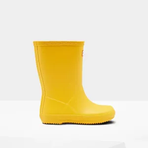 Hunter Yellow Original Kids First Matte Rainboot