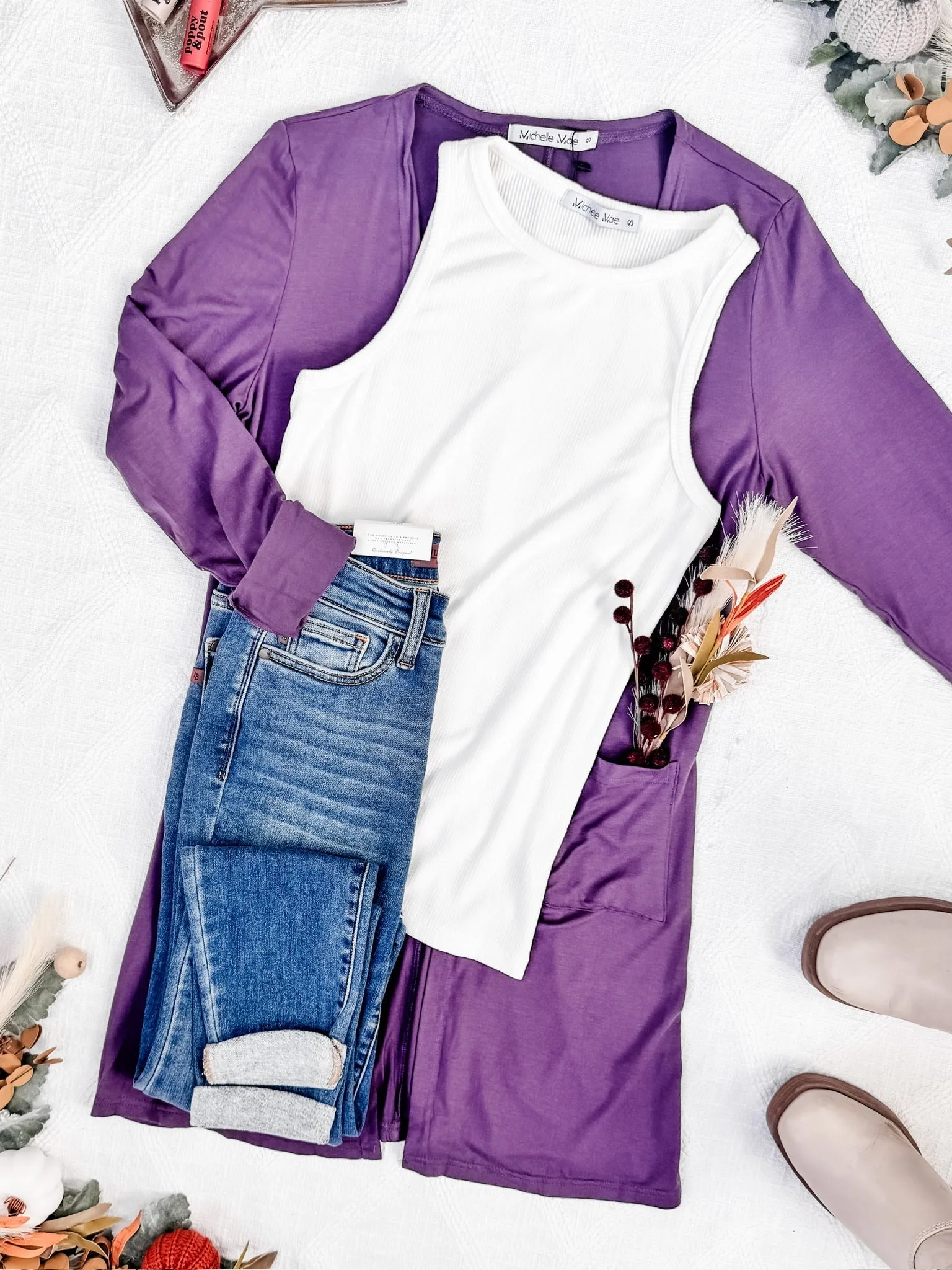 IN STOCK Classic Cardigan - Purple FINAL SALE