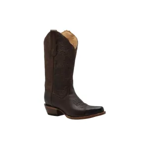 JB301 Women Snip Toe Cowgirl Boots Brown Plain