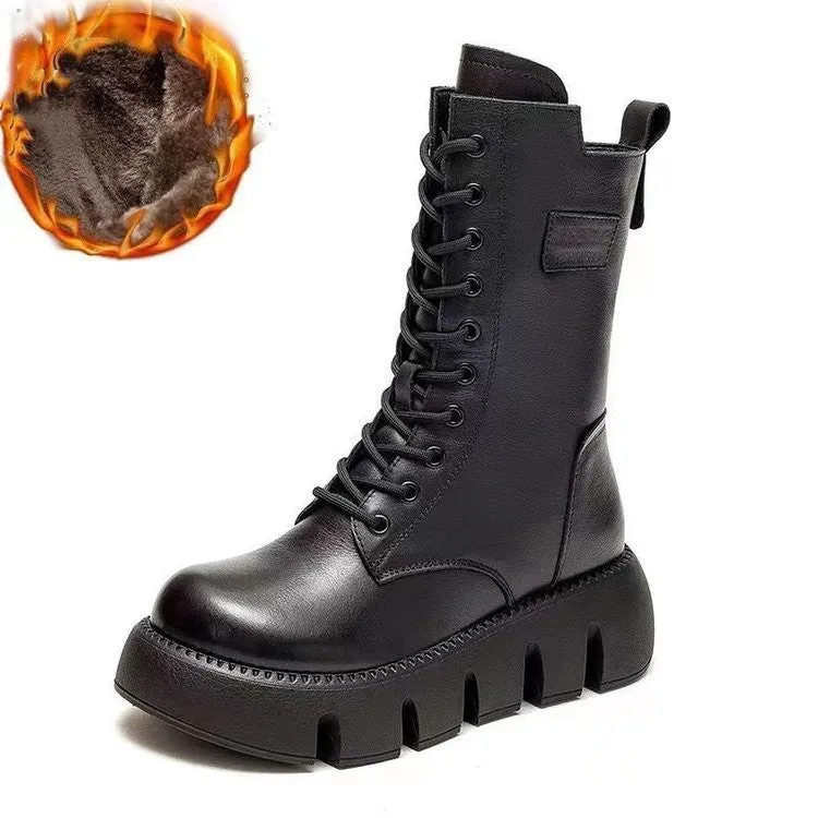 Jean™ | Thermal Lace-Up Platform Boots