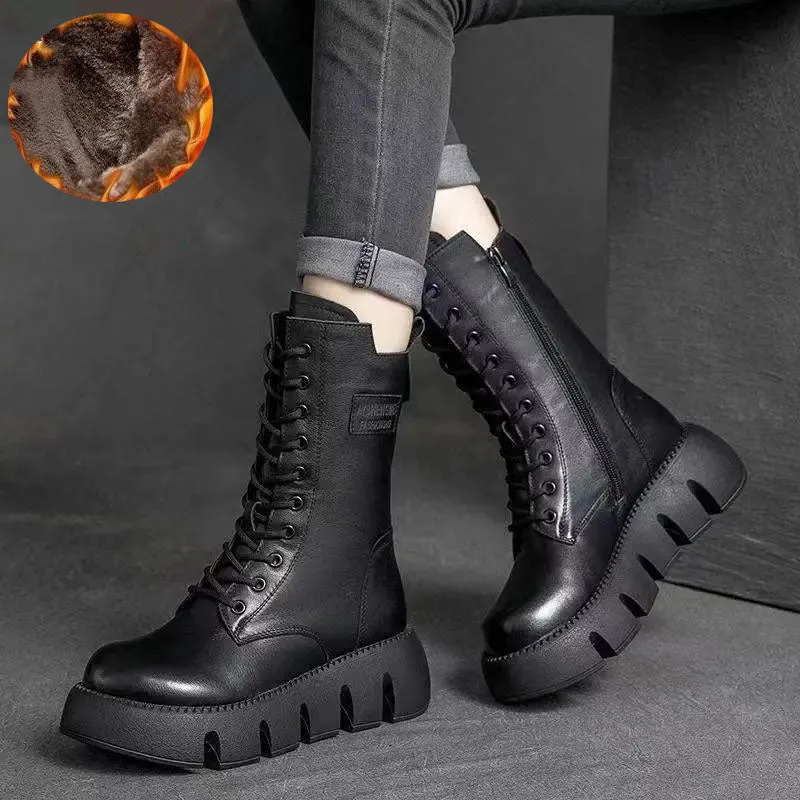 Jean™ | Thermal Lace-Up Platform Boots