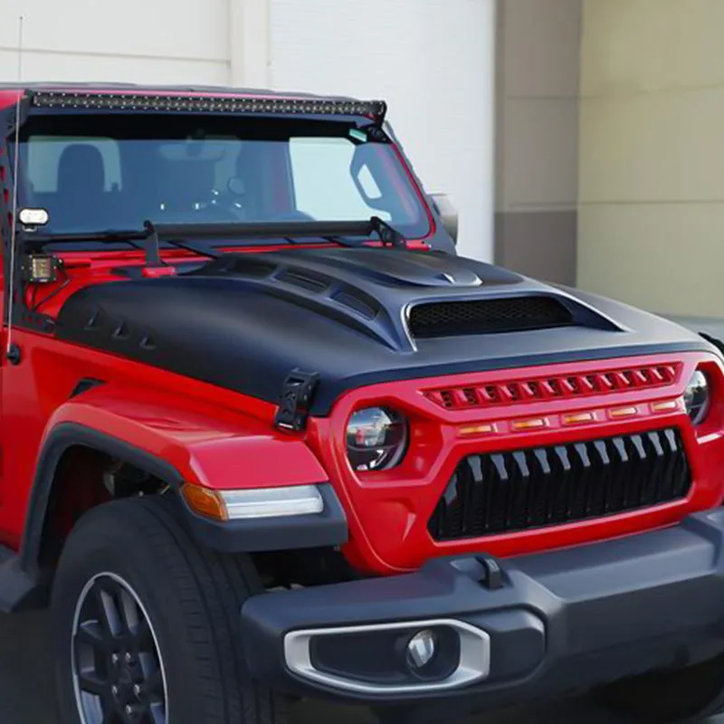 Jeep Hood with Functional Air Vents for 2018-Later Wrangler JL and Gladiator JT | Piranha Series