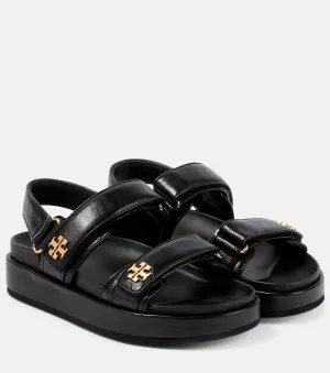 Kira Tory Burch Leather Platform Sandals, Black
