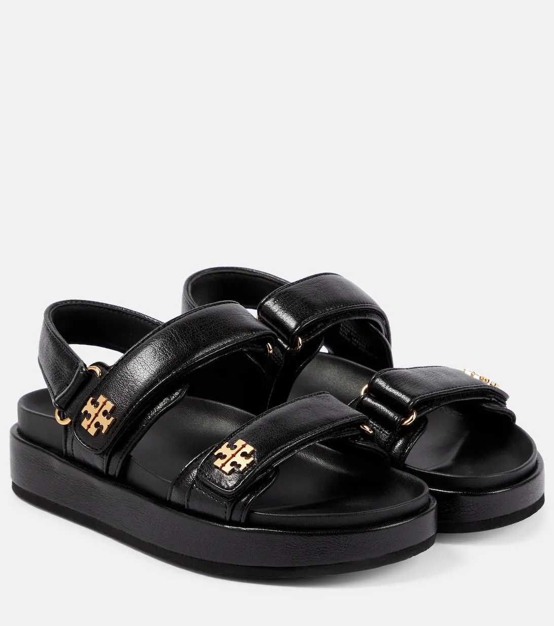 Kira Tory Burch Leather Platform Sandals, Black
