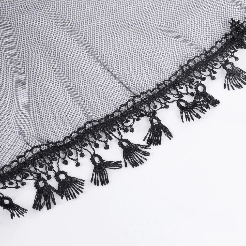 Lace Flare Pants with Velvet Pattern and Gothic Details
