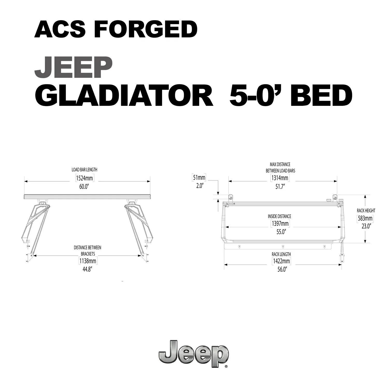 Leitner Active Cargo System FORGED Bed Rack For JEEP