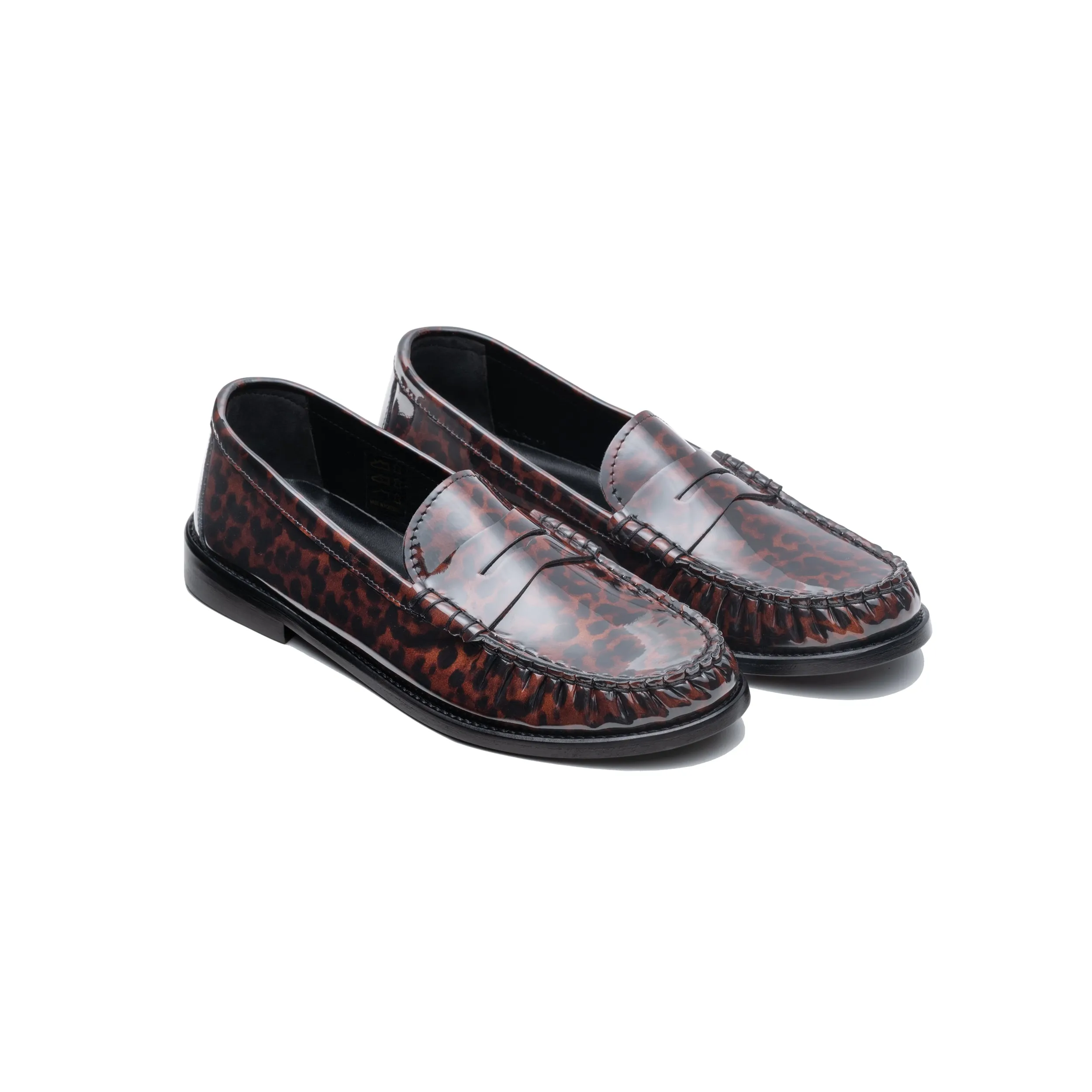 Leopard Glossy Leather Penny Loafer
