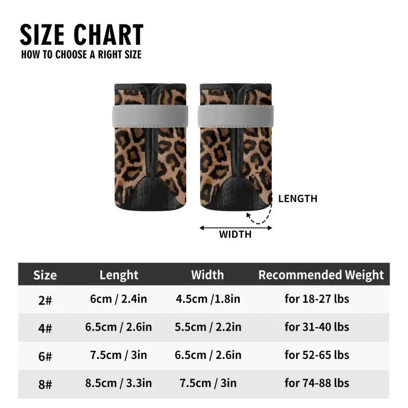 Leopard Print Dog Booties for Extra Grip and Paw Protection
