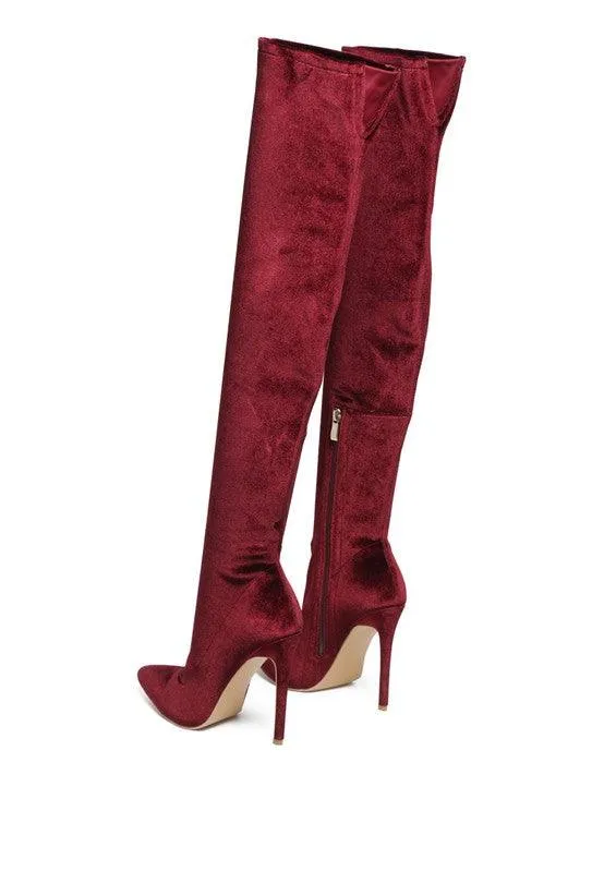 Madman Stretch High Heel Velvet Boot