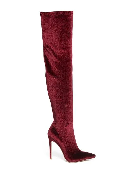 Madman Stretch High Heel Velvet Boot