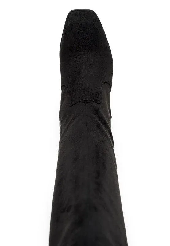 Madman Stretch High Heel Velvet Boot