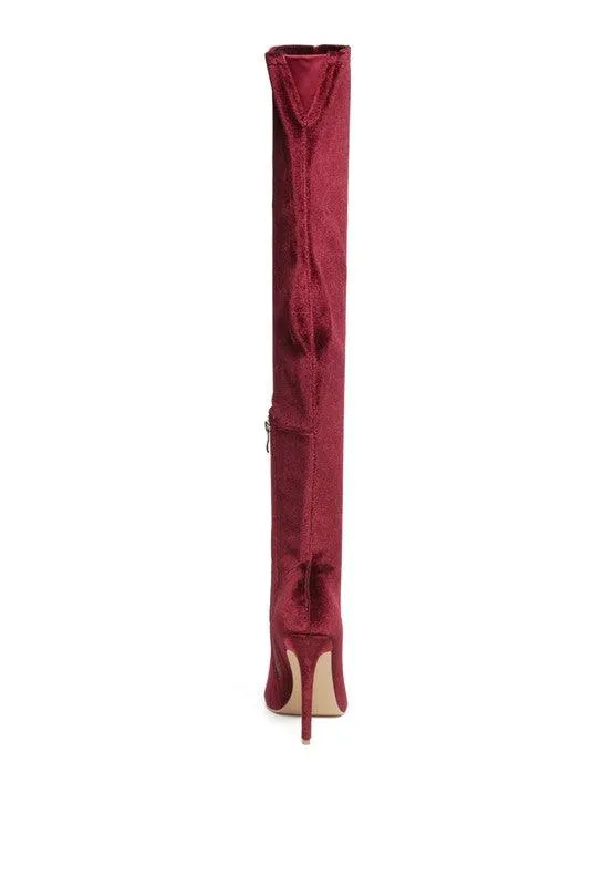 Madman Stretch High Heel Velvet Boot