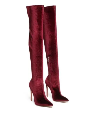 Madman Stretch High Heel Velvet Boot