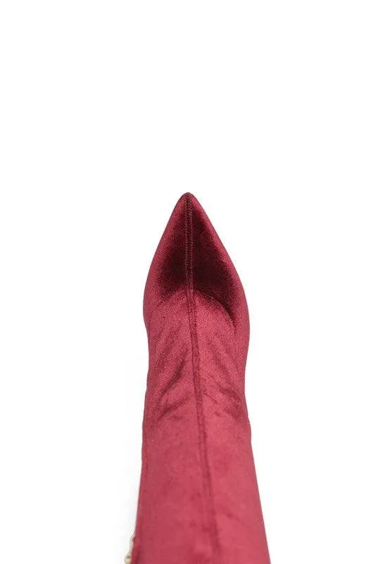 Madman Stretch High Heel Velvet Boot
