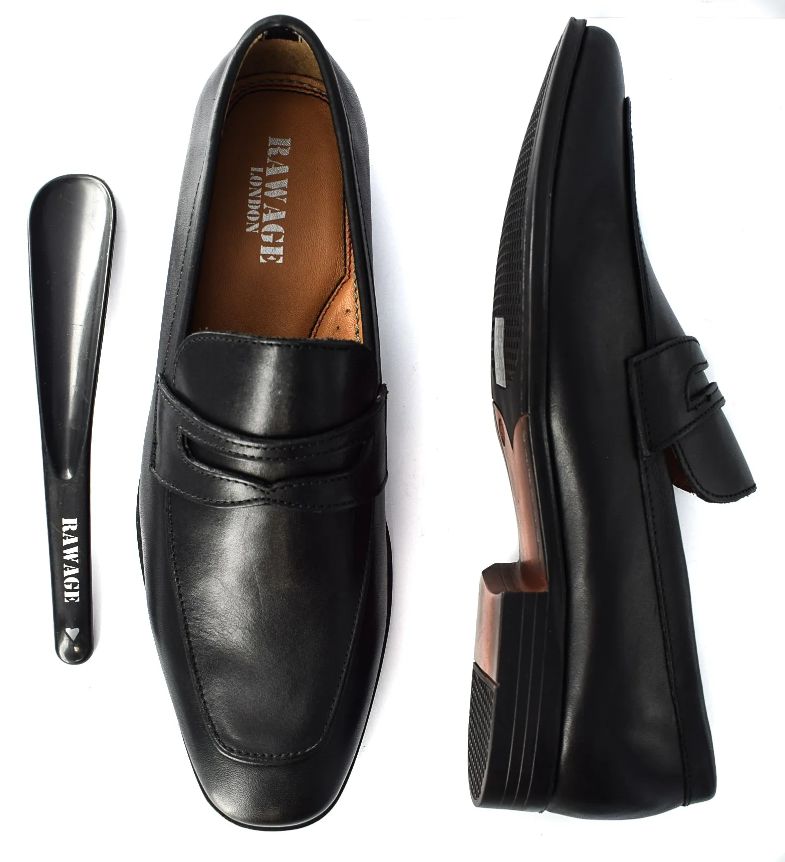 MENS SMART PENNY LEATHER FORMAL/CASUAL SLIP ON LOAFERS