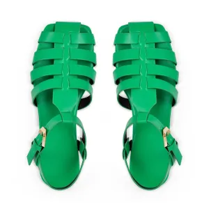 Multiple Colour Square Toe Gladiator Flat Sandals