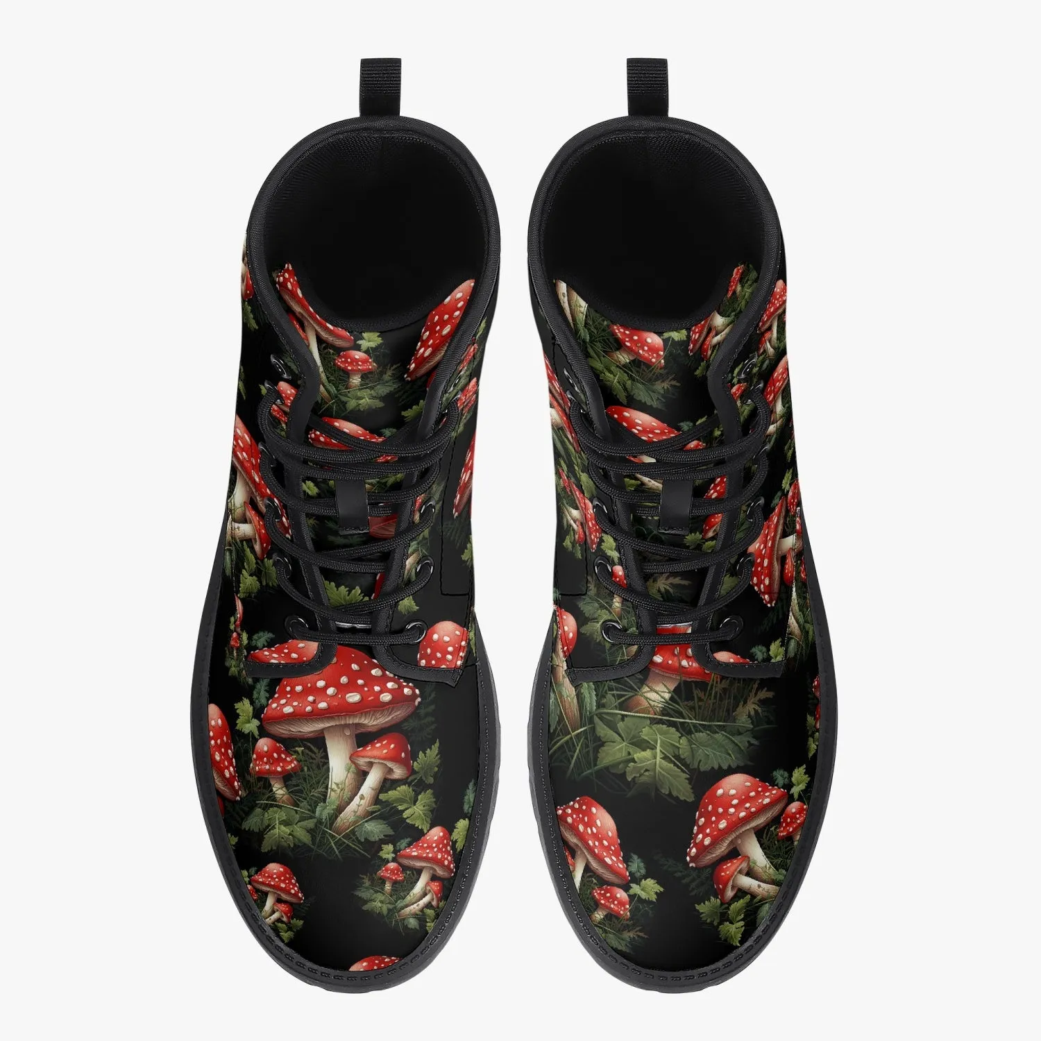 Mushroomcore Toadstool Combat Boots - Forestcore Boots (JPMUSH3)