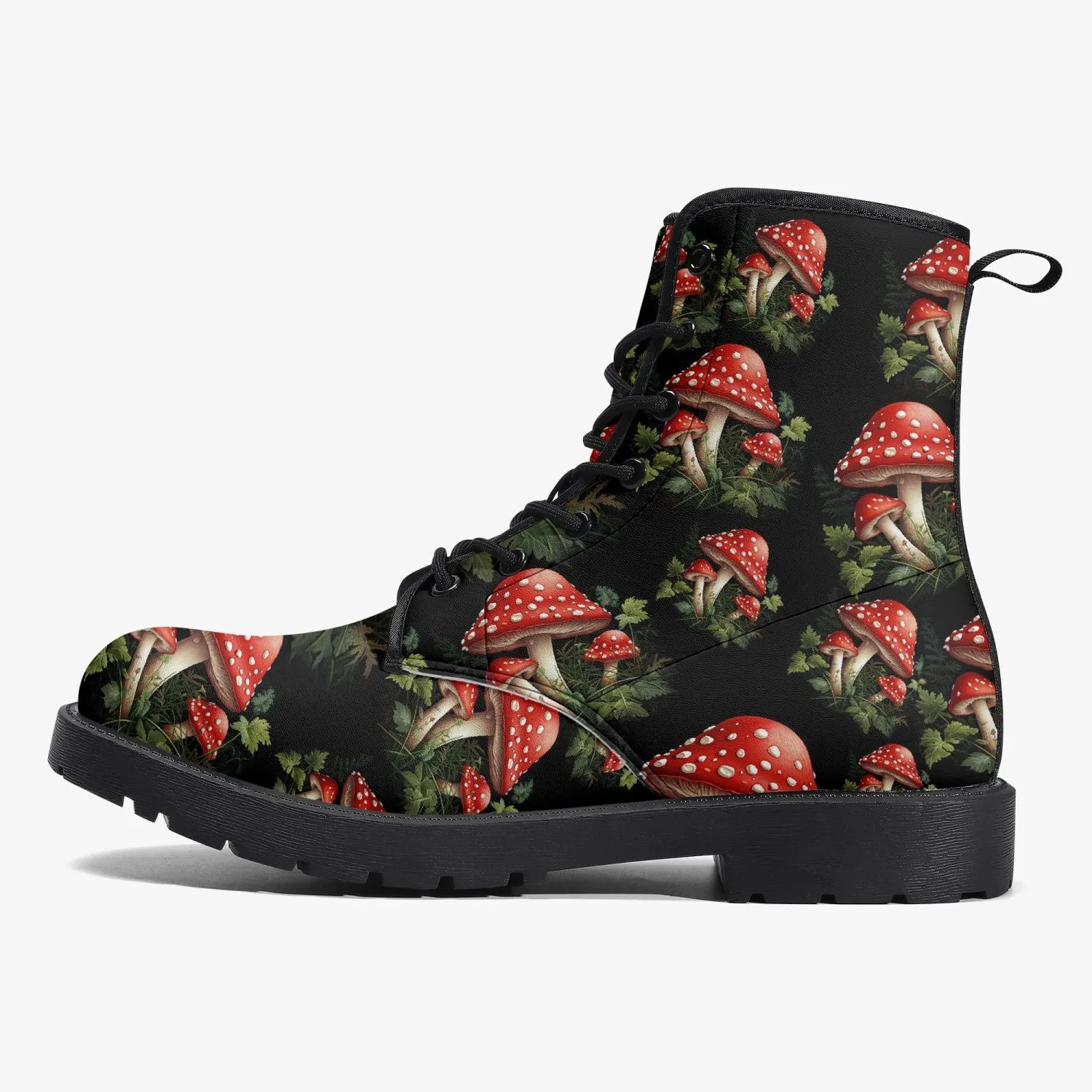 Mushroomcore Toadstool Combat Boots - Forestcore Boots (JPMUSH3)