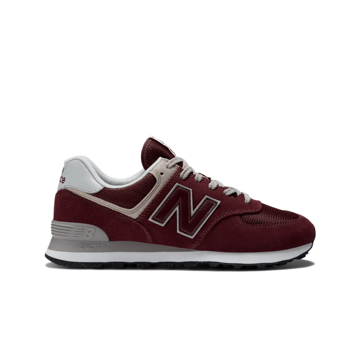 New Balance Mens 574 Core Casual Sneakers ML574EVM Burgundy/White