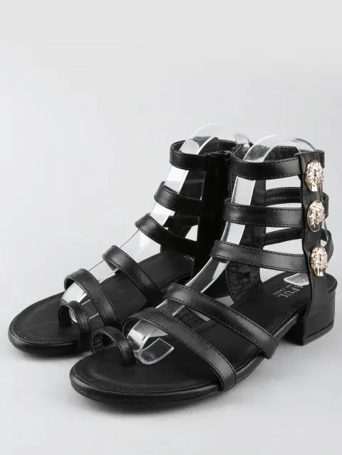 New Heel Gladiator Strappy Thong Sandals