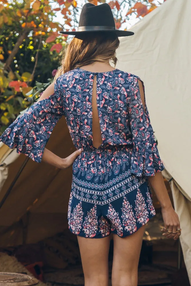 New Kid In Town Romper Navy
