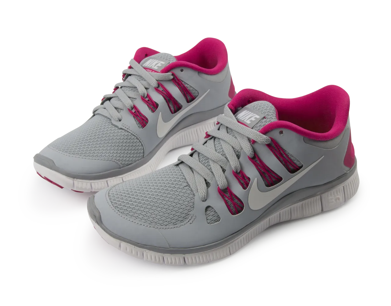 Nike Women's Free 5.0  Running Shoes Wolf Grey/White/Pink Force