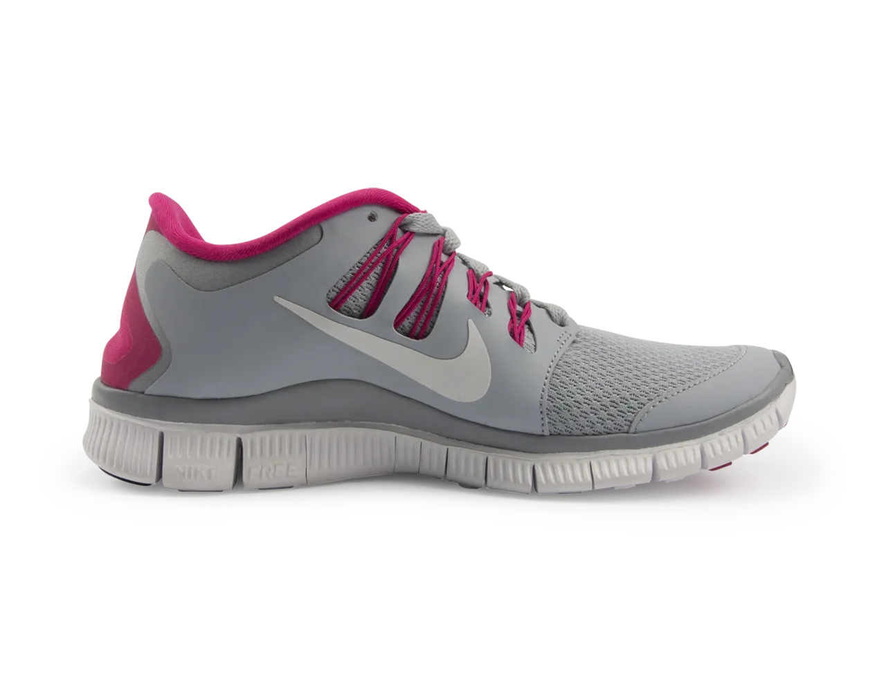 Nike Women's Free 5.0  Running Shoes Wolf Grey/White/Pink Force