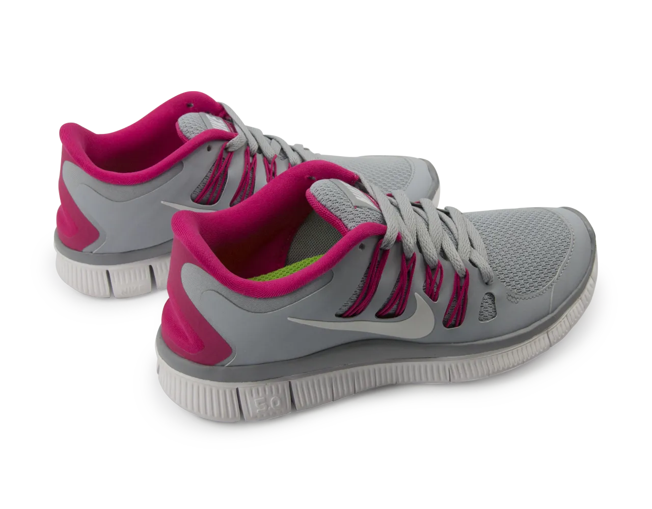 Nike Women's Free 5.0  Running Shoes Wolf Grey/White/Pink Force