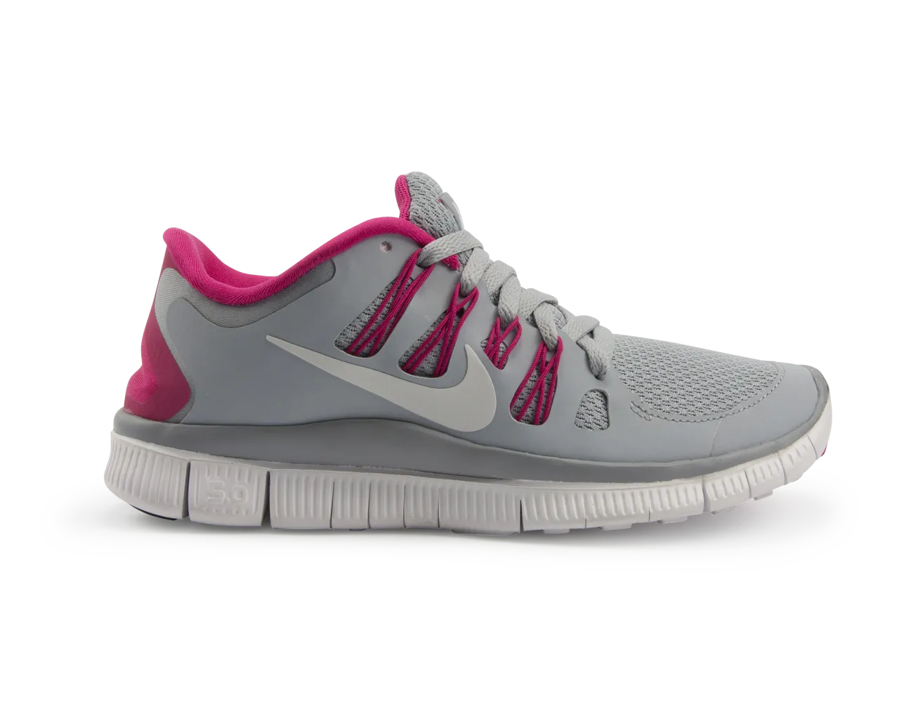 Nike Women's Free 5.0  Running Shoes Wolf Grey/White/Pink Force