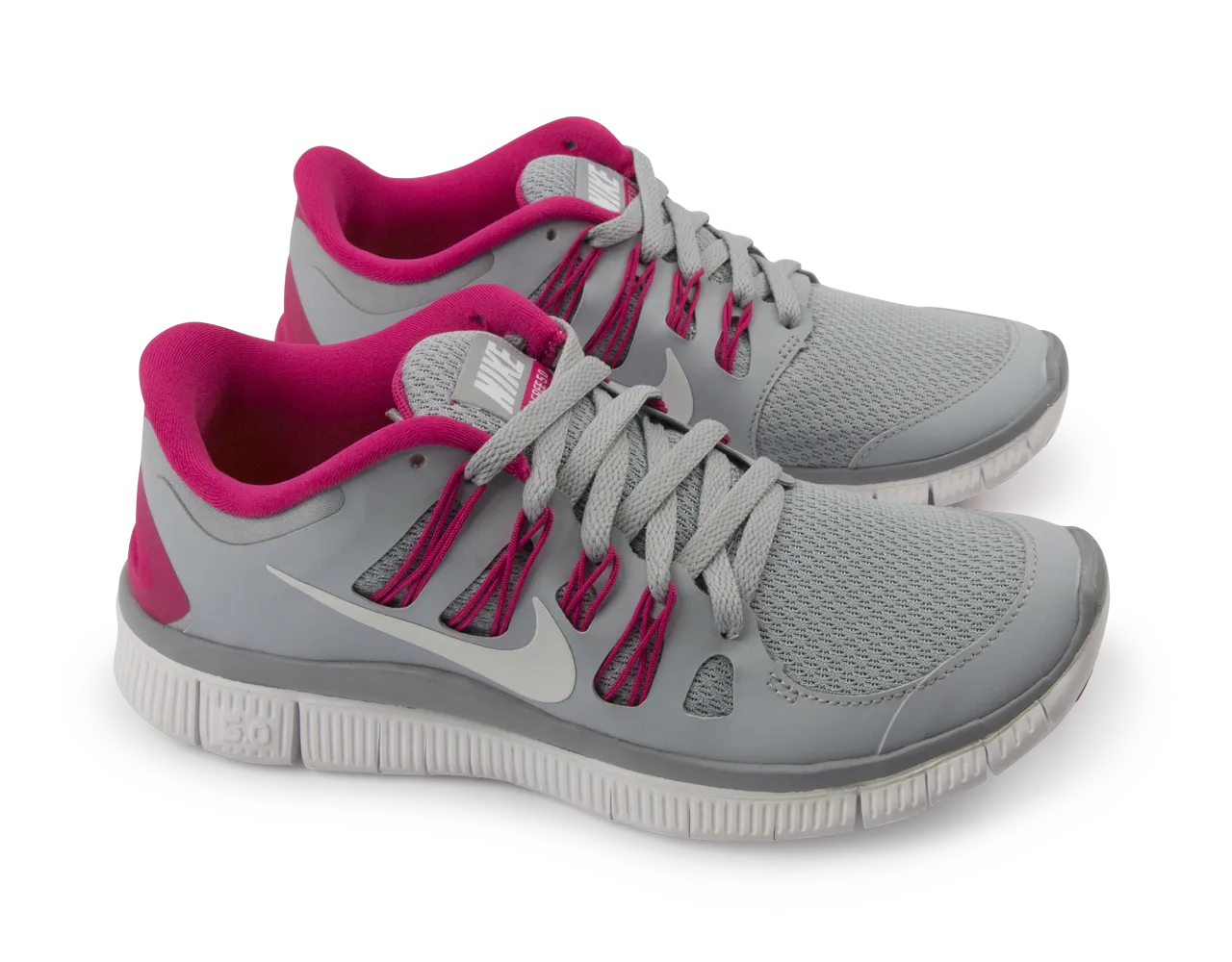 Nike Women's Free 5.0  Running Shoes Wolf Grey/White/Pink Force