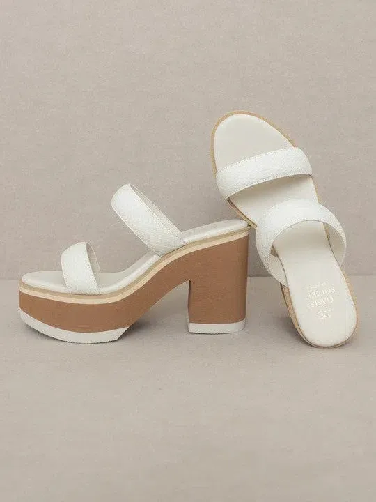 OASIS SOCIETY Daphne Snake Print - Chunky Heeled Sandal