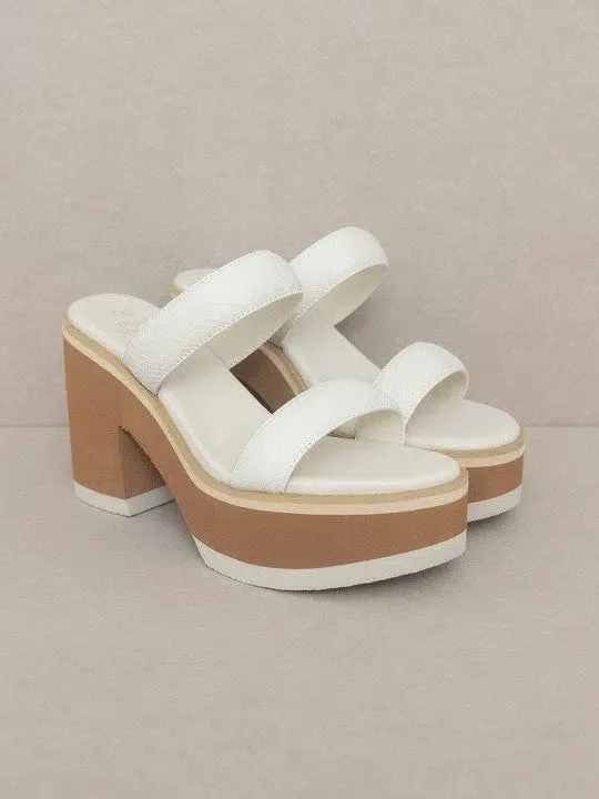 OASIS SOCIETY Daphne Snake Print - Chunky Heeled Sandal