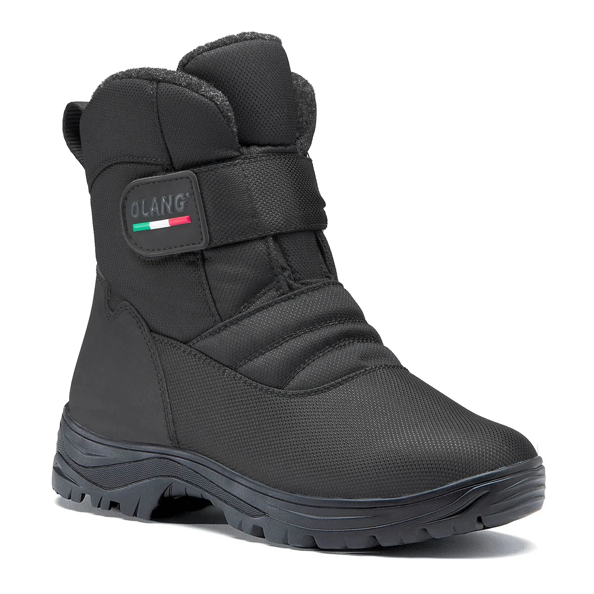 Olang Kiew TEX OC Mens Winter Ice Grip Thermal Snow Boots, Black