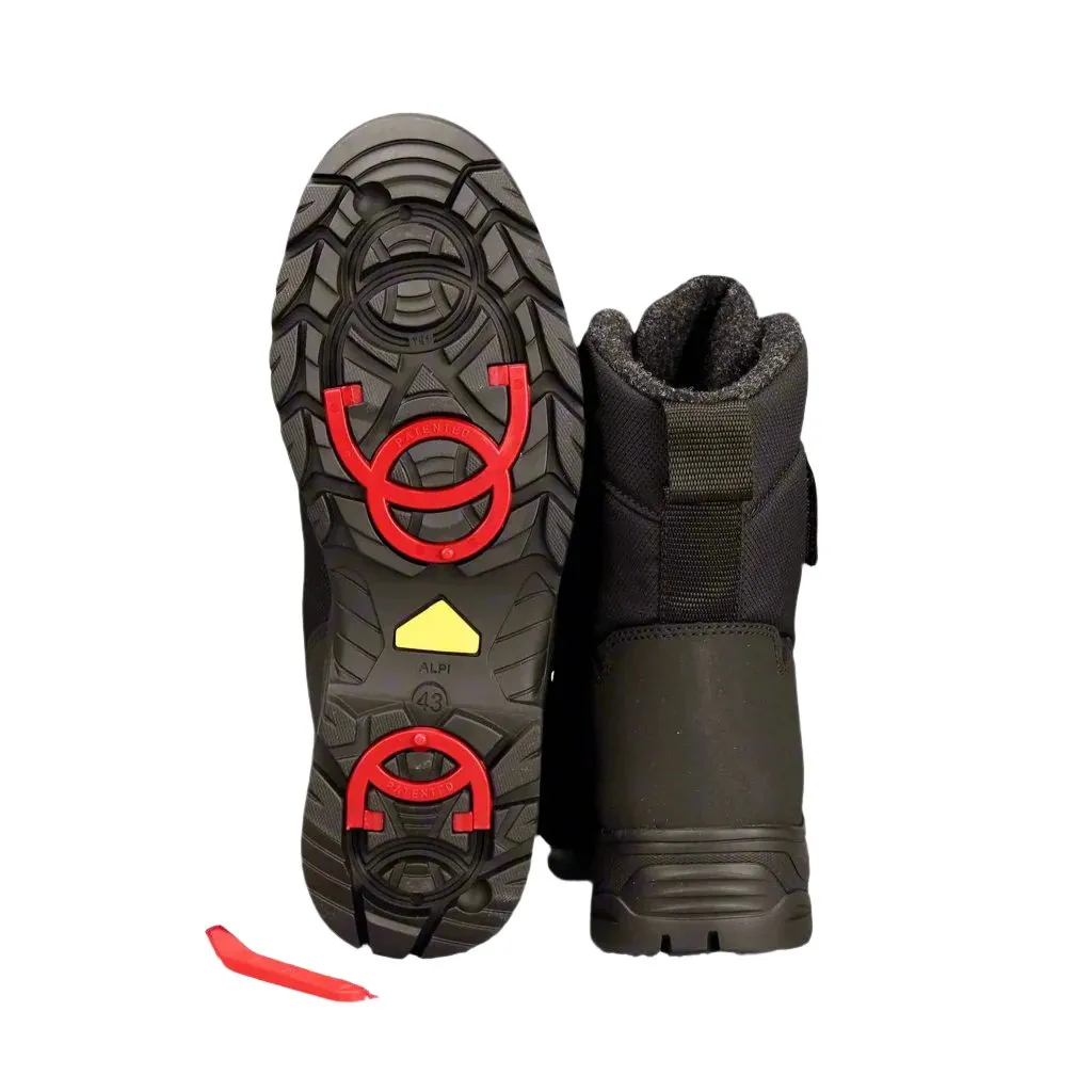 Olang Kiew TEX OC Mens Winter Ice Grip Thermal Snow Boots, Black