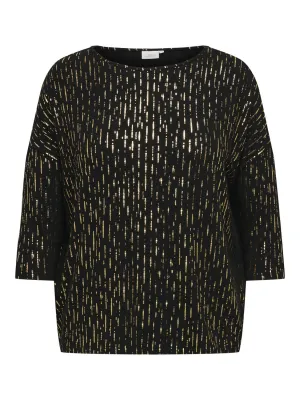 Only Carmakoma Foila Top in Black with Gold