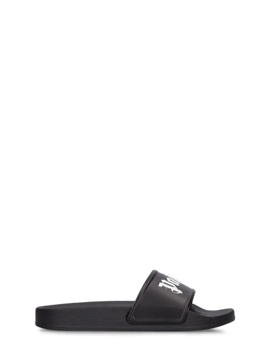Palm Angels   Logo print pool rubber slide sandals 