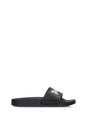Palm Angels   Logo print pool rubber slide sandals 