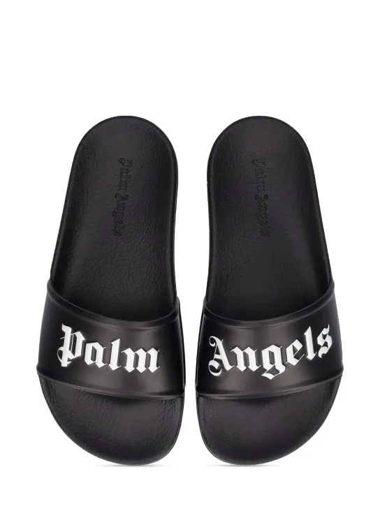 Palm Angels   Logo print pool rubber slide sandals 