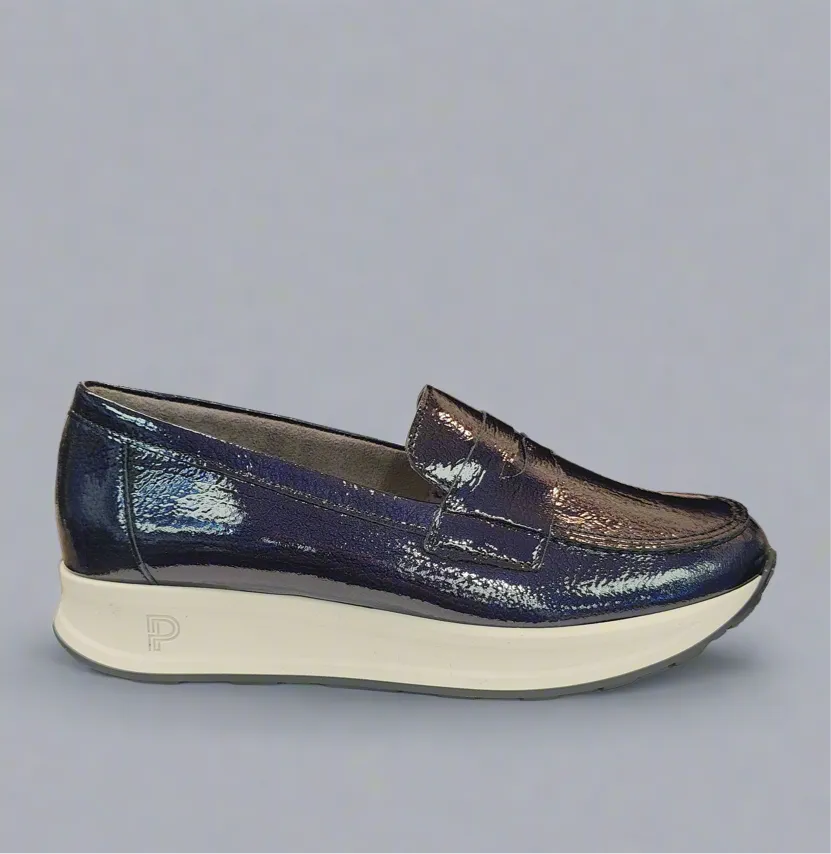 Pitillos Sporty Loafer Navy Patent Leather Slip On 10200 Marino sale