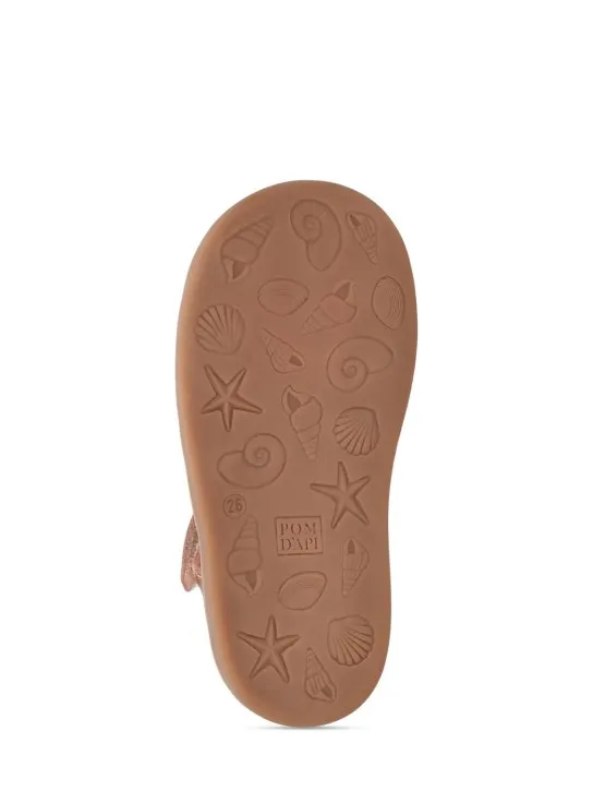 Pom D&#x27;api   Metallic leather strap sandals 
