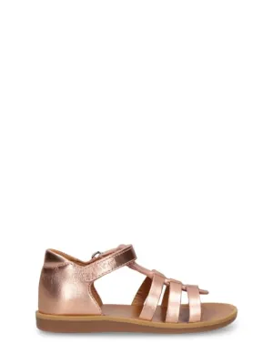 Pom D&#x27;api   Metallic leather strap sandals 
