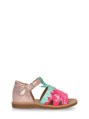 Pom D&#x27;api   Patent leather sandals w/ flowers 