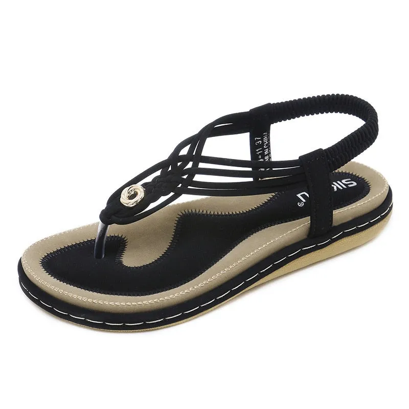 Purpdrank - Women Shoes Comfort Sandals Summer Flip Flops High Quality Flat Sandals Gladiator Sandalias Mujer Black Size 36-42