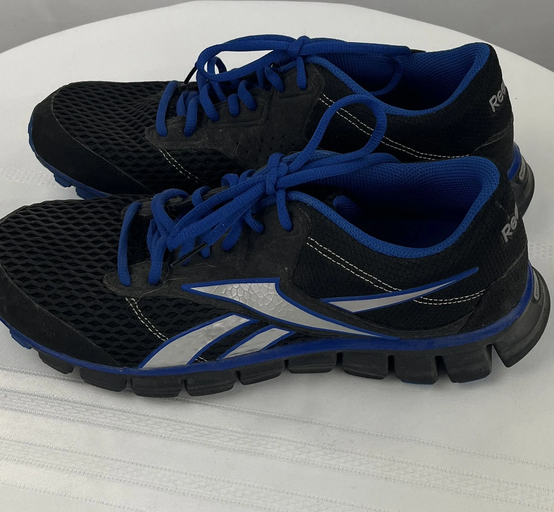 Reebok Men's Smoothflex Black Blue Running Trail Shoes Sneakers Size 10