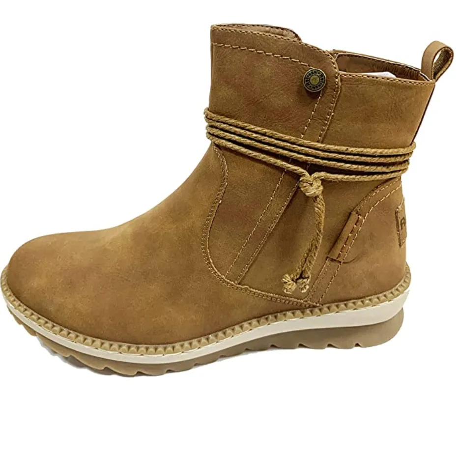 Refresh Womens Side Zip Snow Boots - Camel